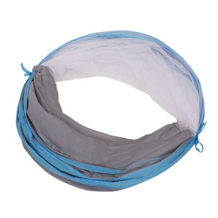 Petsona Pet Play Tunnel Collapsible Pop Up Design For Indoor And Outdoor Fun, grey-blue:grey/white/turquoise