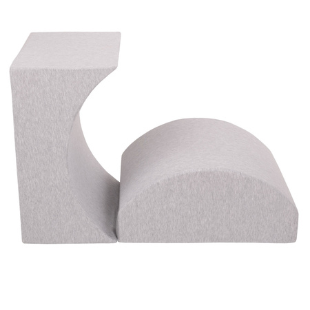 Petsona Foam Soft Play Elements For Pets Dogs Cats With Removable Cover, Ramp/Halfshaft, light grey