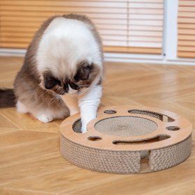 Petsona Kratzbrett für Katzen Natürlicher Katzenkratzer Spielplatz Kratzpappe & Kratzteppich für Katze Katzenspielzeug Selbstbeschäftigung, natürlich