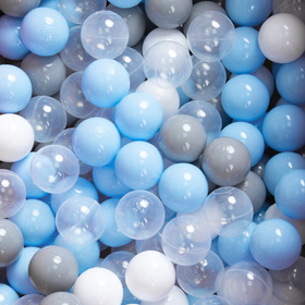 Petsona Hundepool für Hunde Faltbarer Hunde Pool Hundeplanschbecken mit bunten Bällen, Hundebadewanne Spielbereich für Hunde und Planschbecken Katzen, blau: grau/weiß/transparent/babyblau