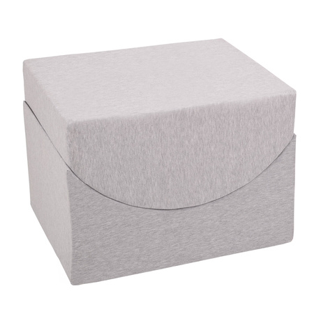 Petsona Foam Soft Play Elements For Pets Dogs Cats With Removable Cover, Ramp/Halfshaft, light grey