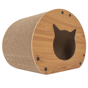 Petsona Kratzbrett für Katzen Natürlicher Katzenkratzer Spielplatz Kratzpappe & Kratzteppich für Katze Katzenspielzeug Selbstbeschäftigung, natürlich