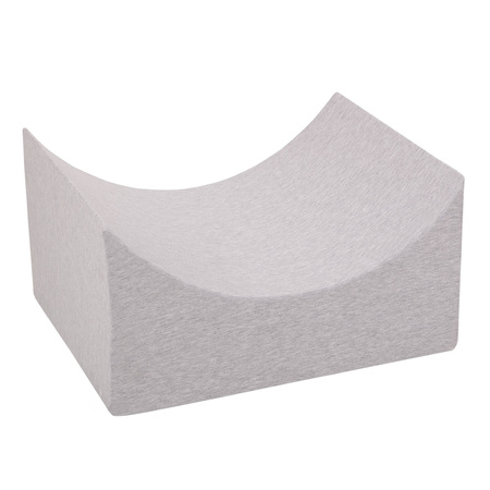 Petsona Foam Soft Play Elements For Pets Dogs Cats With Removable Cover, Ramp/Halfshaft, light grey
