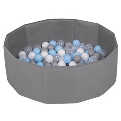 Petsona Hundepool für Hunde Faltbarer Hunde Pool Hundeplanschbecken mit bunten Bällen, Hundebadewanne Spielbereich für Hunde und Planschbecken Katzen, Grau