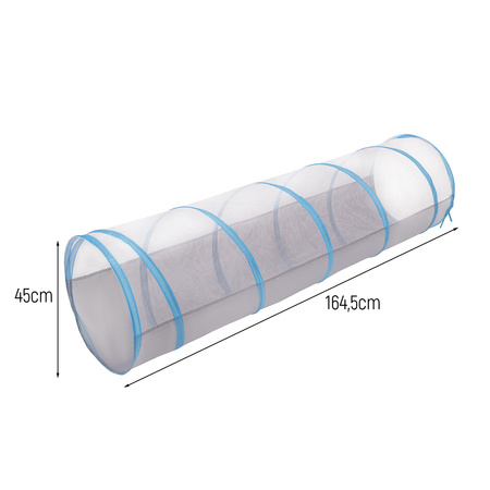 Petsona Tunnel Pour Animaux les Chats Et Les Chiens Avec Des Boules Colorées Pliable Jouet Pour Animaux De Compagnie Idéal Pour Intérieur Et Extérieur , gris-bleu:jaune/vert/bleu/rouge/orange