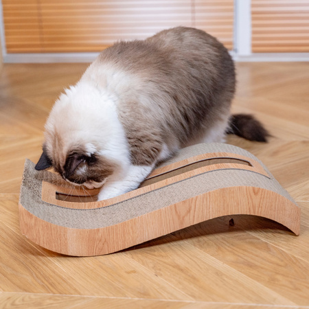 Petsona Kratzbrett für Katzen Natürlicher Katzenkratzer Spielplatz Kratzpappe & Kratzteppich für Katze Katzenspielzeug Selbstbeschäftigung, natürlich
