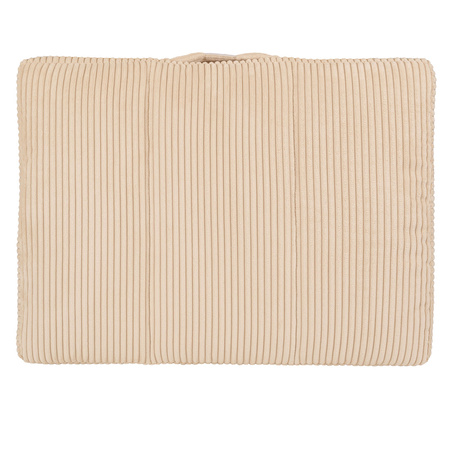 Petsona Dog Bed Mattress Ribbed Texture Washable Cover Anti Slip Bottom, Beige
