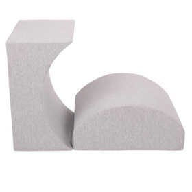 Petsona Foam Soft Play Elements For Pets Dogs Cats With Removable Cover, Ramp/Halfshaft, light grey