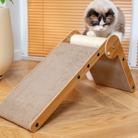 Petsona Kratzbrett für Katzen Natürlicher Katzenkratzer Spielplatz Kratzpappe & Kratzteppich für Katze Katzenspielzeug Selbstbeschäftigung, natürlich