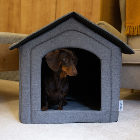 Petsona Haustierhütte Hundehütte Katzenhütte Hundebett für Drinnen Zubehör Für Haustiere, grau