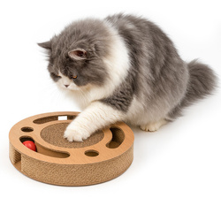 Petsona Kratzbrett für Katzen Natürlicher Katzenkratzer Spielplatz Kratzpappe & Kratzteppich für Katze Katzenspielzeug Selbstbeschäftigung, natürlich