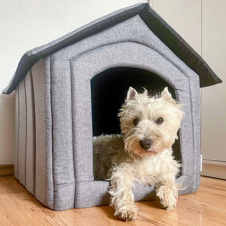 Petsona Haustierhütte Hundehütte Katzenhütte Hundebett für Drinnen Zubehör Für Haustiere, grau