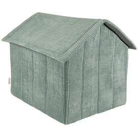 Petsona Dog House with Mattress Ribbed Texture Zipped Roof Comfort for Your Pet, Green