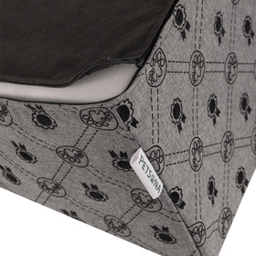 Petsona Rampe pour Chien et Chats Animaux Rampe pour Canapé et Lit Rampe avec Housse Amovible, gris/médailles