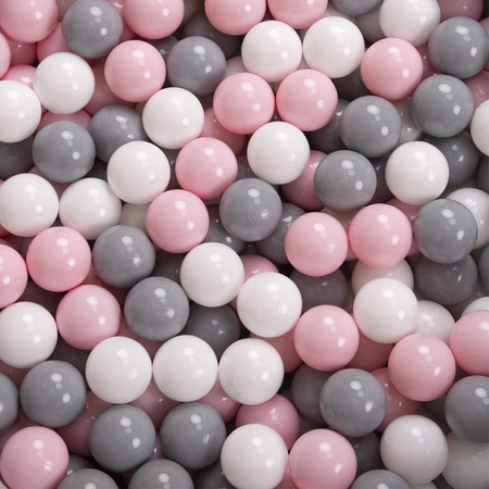 Petsona Hundepool für Hunde Faltbarer Hunde Pool Hundeplanschbecken mit bunten Bällen, Hundebadewanne Spielbereich für Hunde und Planschbecken Katzen, pink:weiß/grau/puderrosa