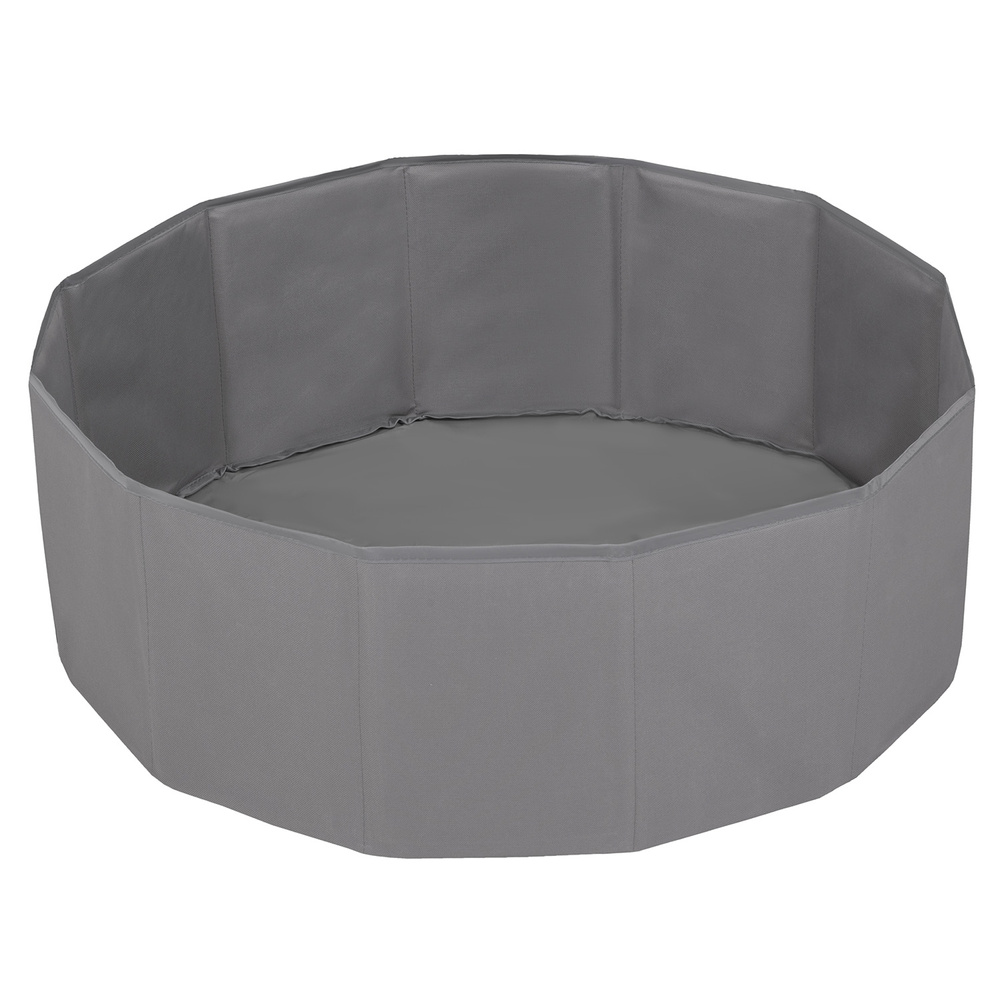 Petsona Suchy basen składany DLA ZWIERZĄT BS-100X z piłeczkami 6cm Zabawka basen tekstylny, szary: niebieski-żółty