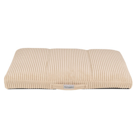Petsona Dog Bed Mattress Ribbed Texture Washable Cover Anti Slip Bottom, Beige