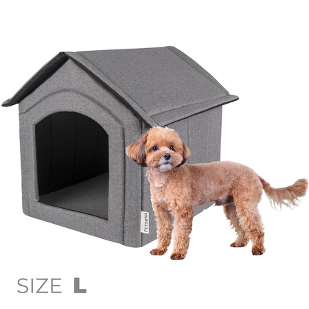 Petsona Haustierhütte Hundehütte Katzenhütte Hundebett für Drinnen Zubehör Für Haustiere, grau