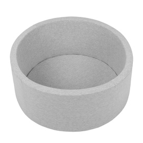Petsona Foam Dogs Pool with Balls, Pets Soft Ball Pit, Dry Paddling Pool, Removable and Washable Cover, lightgrey:grey/white/babyblue