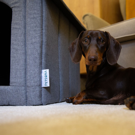 Petsona Haustierhütte Hundehütte Katzenhütte Hundebett für Drinnen Zubehör Für Haustiere, grau