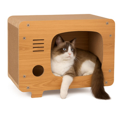 Petsona Kratzbrett für Katzen Natürlicher Katzenkratzer Spielplatz Kratzpappe & Kratzteppich für Katze Katzenspielzeug Selbstbeschäftigung, natürlich