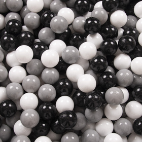 Petsona Foam Dogs Pool with Balls, Pets Soft Ball Pit, Dry Paddling Pool, Removable and Washable Cover, lightgrey:grey/white/black