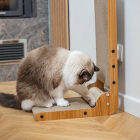 Petsona Kratzbrett für Katzen Natürlicher Katzenkratzer Spielplatz Kratzpappe & Kratzteppich für Katze Katzenspielzeug Selbstbeschäftigung, natürlich