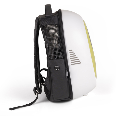 Petsona Dog Backpack Cat Carrier for Pets Large Window Mesh Side Panels, White