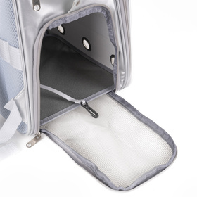 Petsona Sac Transport Chien Chat Fenêtre Transparente Confort Balade Sécurisée, gris