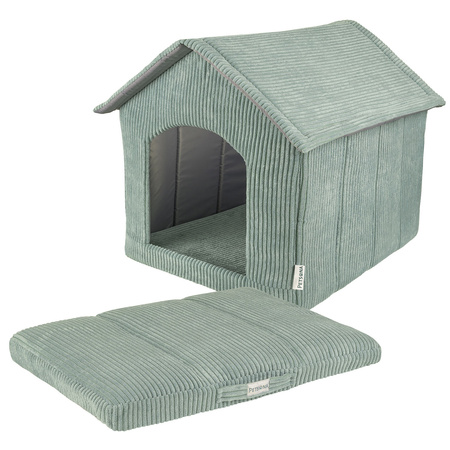 Petsona Hundehütte Mit Hundebett Rippenstrickstoff Rutschfeste Unterseite