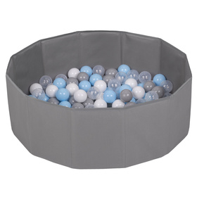 Petsona Hundepool für Hunde Faltbarer Hunde Pool Hundeplanschbecken mit bunten Bällen, Hundebadewanne Spielbereich für Hunde und Planschbecken Katzen, Grau