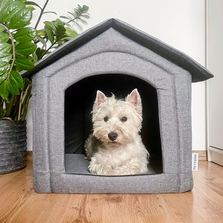 Petsona Haustierhütte Hundehütte Katzenhütte Hundebett für Drinnen Zubehör Für Haustiere, grau