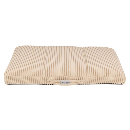 Petsona Panier Chien Coussin Chien Tissu Côtelé Housse Lavable Fond Antidérapant, beige