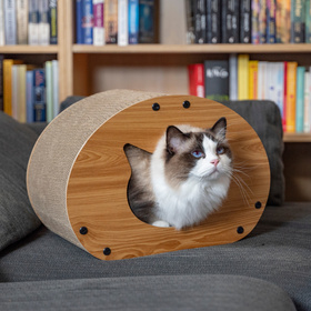 Petsona Kratzbrett für Katzen Natürlicher Katzenkratzer Spielplatz Kratzpappe & Kratzteppich für Katze Katzenspielzeug Selbstbeschäftigung, natürlich