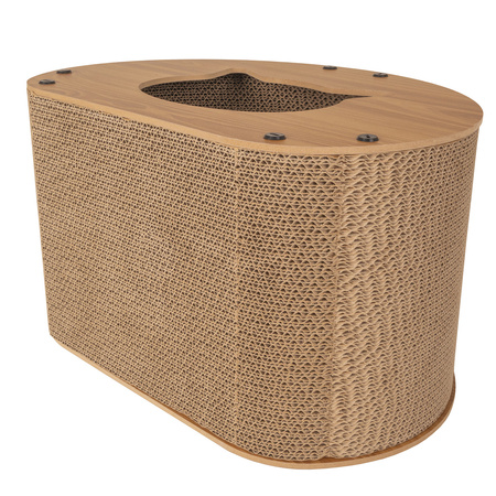 Petsona Scratching Cat House Scratching Pad & Playground For Cats Interactive Cat House for Self-Entertainment Cat Furniture for Large & Small Cats Cat Accessories & Activity Toy natural