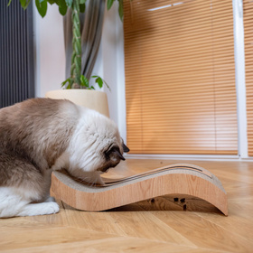 Petsona Kratzbrett für Katzen Natürlicher Katzenkratzer Spielplatz Kratzpappe & Kratzteppich für Katze Katzenspielzeug Selbstbeschäftigung, natürlich