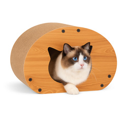 Petsona Kratzbrett für Katzen Natürlicher Katzenkratzer Spielplatz Kratzpappe & Kratzteppich für Katze Katzenspielzeug Selbstbeschäftigung, natürlich