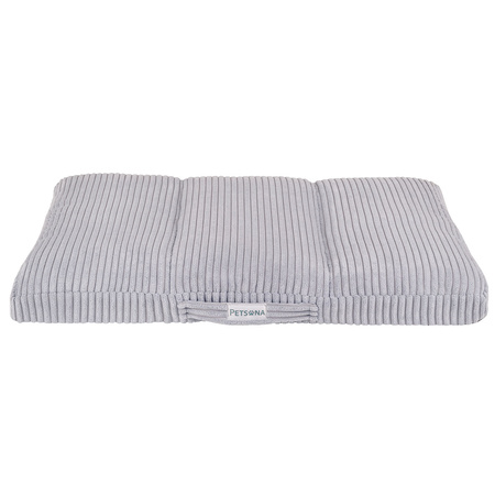 Petsona Panier Chien Coussin Chien Tissu Côtelé Housse Lavable Fond Antidérapant, gris foncé
