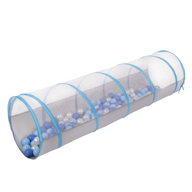 Petsona Tunnel Pour Animaux les Chats Et Les Chiens Avec Des Boules Colorées Pliable Jouet Pour Animaux De Compagnie Idéal Pour Intérieur Et Extérieur , gris-bleu:baby blue/bleu/perle