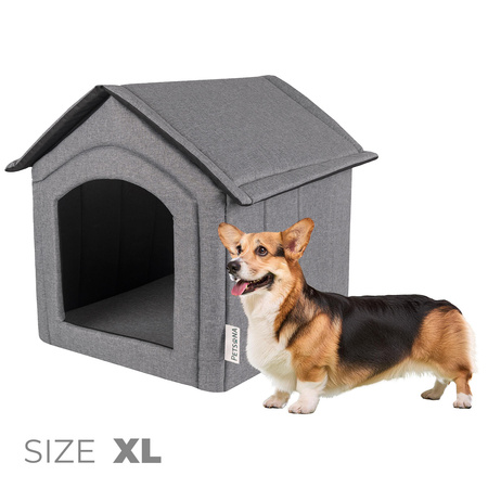 Petsona Haustierhütte Hundehütte Katzenhütte Hundebett für Drinnen Zubehör Für Haustiere, grau