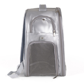Petsona Dog Backpack Cat Carrier Small Animals Ventilation Holes Cat-Shaped Window, Grey