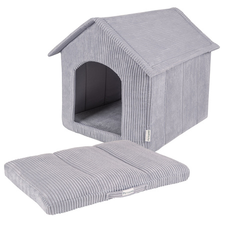 Petsona Niche Pour Chien avec Panier Chien Tissu Côtelé Fond Antidérapant