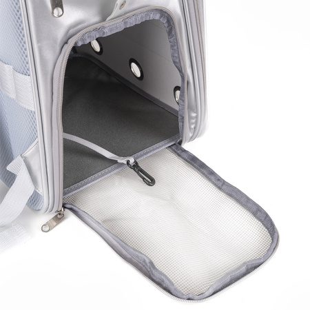 Petsona Haustier Rucksäcke Tragetasche Katzenrucksack Hunderucksack Für Reisen, Grau