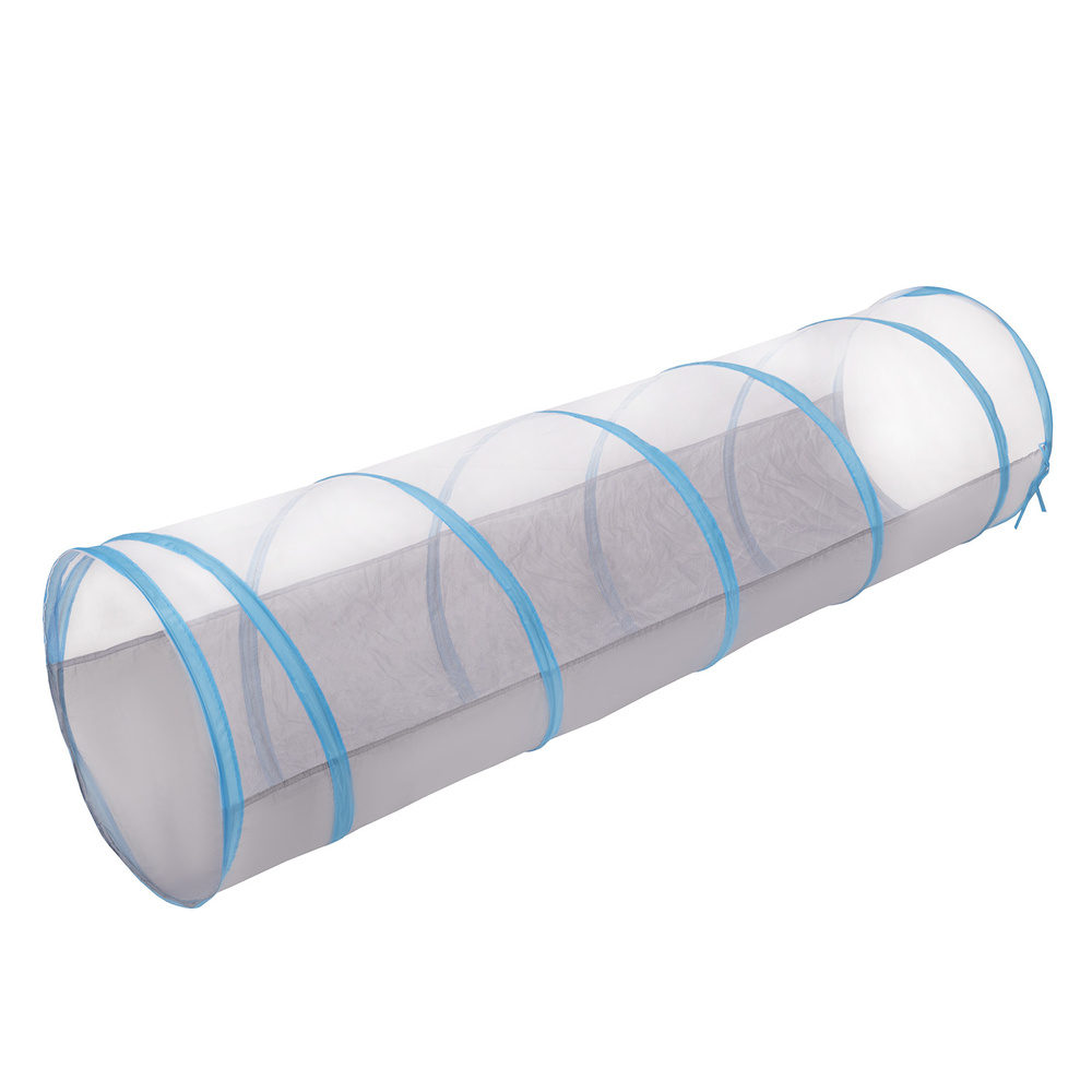 Petsona Tunel do zabawy DLA ZWIERZĄT TT-100X z piłeczkami 6cm  Zabawka tunel, szaro-niebieski: babyblue-niebieski-perła