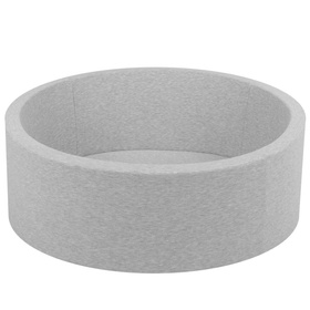 Petsona Piscine pour Chien À Balles Baignoire pour Chien Chat Animal Ronde en Mousse, gris clair: gris/blanc/turquoise