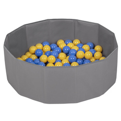 Petsona Hundepool für Hunde Faltbarer Hunde Pool Hundeplanschbecken mit bunten Bällen, Hundebadewanne Spielbereich für Hunde und Planschbecken Katzen, Grau