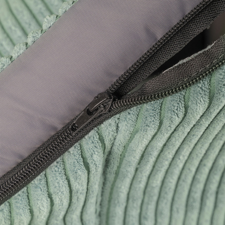 Petsona Niche Pour Chien avec Matelas Tissu Côtelé Fond Antidérapant Toit Zippé, vert