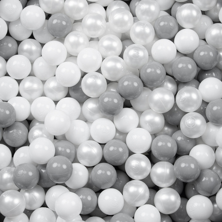 Petsona Foldable Dogs Pool with Balls, Dry Pets Foam Ball Pit, Soft Paddling Pool, gray: white/gray/pearl
