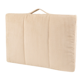 Petsona Dog Bed Mattress Ribbed Texture Washable Cover Anti Slip Bottom, Beige