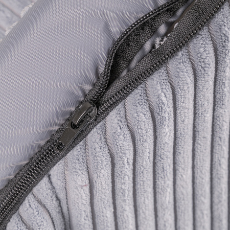 Petsona Hundehütte Rippenstrickstoff Waschbarer Bezug Reißverschlussdach, Dunkelgrau